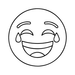 laughing face with tears icon, laughing face with tears line art - simple line art of laughing face with tears, perfect for laughing face with tears logos and icons