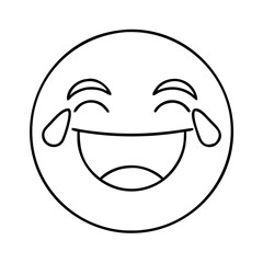 laughing face with tears icon, laughing face with tears line art - simple line art of laughing face with tears, perfect for laughing face with tears logos and icons