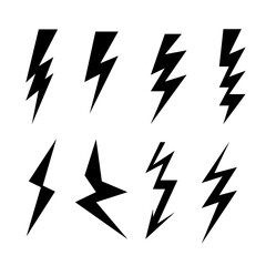 Set of Black lighting.thunder and lightning. collection of  lightnings. weather vector elements,lightning bolt icon