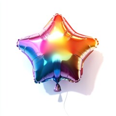 Vibrant, iridescent star-shaped foil balloon