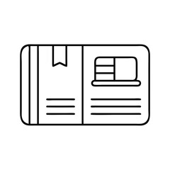 library card icon, library card line art - simple line art of library card, perfect for library card logos and icons