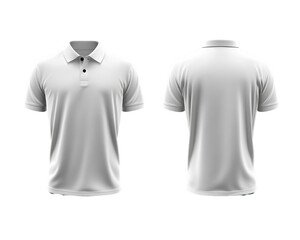 White Polo Shirt Mockup: Front And Back View On Transparent Background, PNG