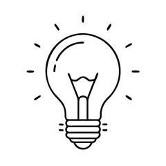 light bulb icon, light bulb line art - simple line art of light bulb, perfect for light bulb logos and icons