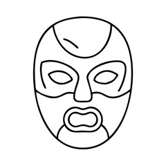 luchador mask icon, luchador mask line art - simple line art of luchador mask, perfect for luchador mask logos and icons