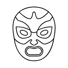 luchador mask icon, luchador mask line art - simple line art of luchador mask, perfect for luchador mask logos and icons