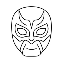 luchador mask icon, luchador mask line art - simple line art of luchador mask, perfect for luchador mask logos and icons