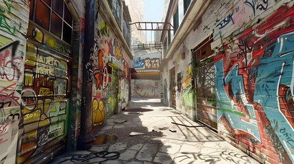 Fototapeta premium Graffiti Street Cinematic