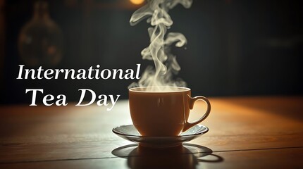 International Tea Day. Celebrate international tea day with vintage charm herbal blends ceramic teapots and loose leaf tea in a serene warm setting .
