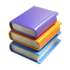 Stack Of Three Colorful Books Learning And Education Concept Illustration Study Material Reading Material Knowledge Resource Isolated On White