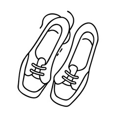 matching shoes icon, matching shoes line art - simple line art of matching shoes, perfect for matching shoes logos and icons