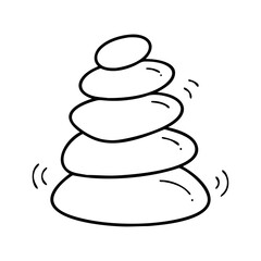 meditation stone stack icon, meditation stone stack line art - simple line art of meditation stone stack, perfect for meditation stone stack logos and icons