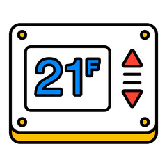 Thermostat Icon. Visual representation of thermostat used in HVAC and home service contexts