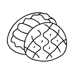 mexican bread pan dulce icon, mexican bread pan dulce line art - simple line art of mexican bread pan dulce, perfect for mexican bread pan dulce logos and icons
