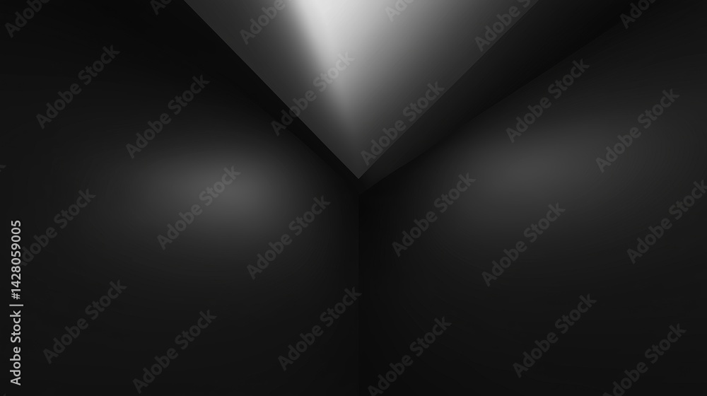 Aufkleber abstract geometric design featuring a light source illuminating dark surfaces in a minimalist space