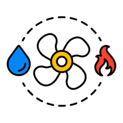 HVAC System Icon. Visual representation of hvac system used in HVAC and home service contexts