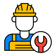Contractor Icon. Visual representation of contractor used in HVAC and home service contexts