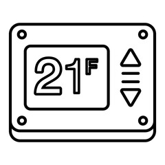Thermostat Icon. Visual representation of thermostat used in HVAC and home service contexts