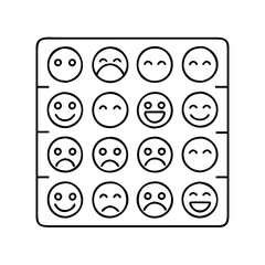 mood tracker chart icon, mood tracker chart line art - simple line art of mood tracker chart, perfect for mood tracker chart logos and icons