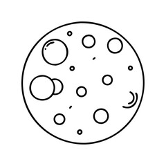 moon with craters icon, moon with craters line art - simple line art of moon with craters, perfect for moon with craters logos and icons
