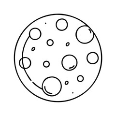 moon with craters icon, moon with craters line art - simple line art of moon with craters, perfect for moon with craters logos and icons