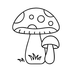 mushroom icon, mushroom line art - simple line art of mushroom, perfect for mushroom logos and icons