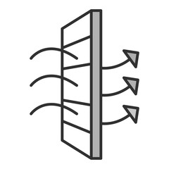 Ventilation Icon. Visual representation of ventilation used in HVAC and home service contexts
