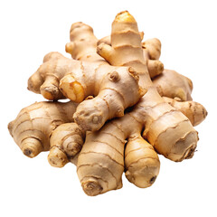 ginger root on white background