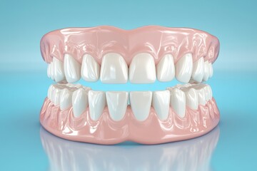 Obraz premium A bright and glossy smile is the result of good oral care and healthy teeth through proper dental hygiene