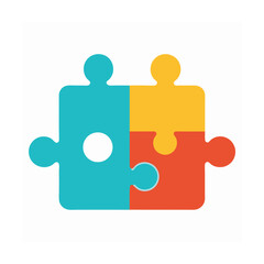 Obraz premium Jigsaw Puzzle Pieces Vector Icon Design