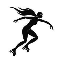 Roller Skater Silhouette Vector Design