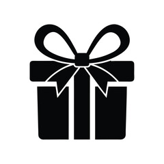 Gift Bow Silhouette Vector with Shadow