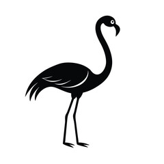 Elegant Flamingo Silhouette Vector Icon