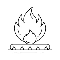 natural gas flame icon, natural gas flame line art - simple line art of natural gas flame, perfect for natural gas flame logos and icons