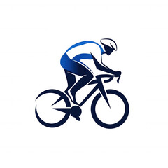 Fototapeta premium Stylized silhouette of a cyclist in motion, demonstrating speed and athleticism, suitable for sports-related graphics and designs, white isolated background.