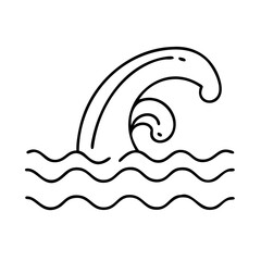 ocean wave icon, ocean wave line art - simple line art of ocean wave, perfect for ocean wave logos and icons