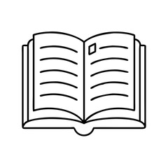 open book icon, open book line art - simple line art of open book, perfect for open book logos and icons
