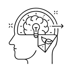 open mind icon, open mind line art - simple line art of open mind, perfect for open mind logos and icons