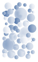 Monochromatic 3D Blue Circles on White Background