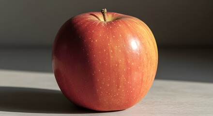 Red Apple on White Background with Copy Space, Fresh fruit, Vegetarian and well-being food