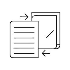 pages turning icon, pages turning line art - simple line art of pages turning, perfect for pages turning logos and icons