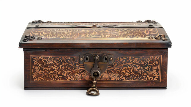 Vintage Ornate Lockbox on white background.PNG