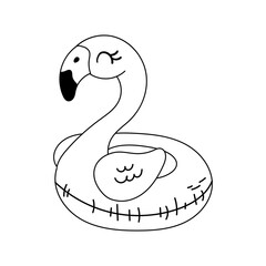 Black and white inflatable flamingo outline