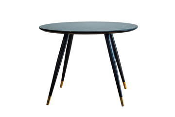 round wooden table isolated on white background. modern furniture