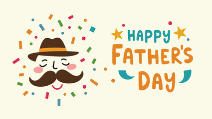 Happy fathers day cartoon style background
