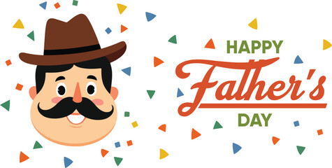 Happy fathers day cartoon style background
