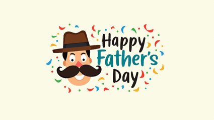 Happy fathers day cartoon style background