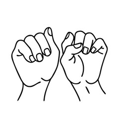 Obraz premium pinky promise icon, pinky promise line art - simple line art of pinky promise, perfect for pinky promise logos and icons