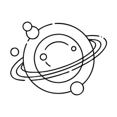 planetary ring system icon, planetary ring system line art - simple line art of planetary ring system, perfect for planetary ring system logos and icons © Sayem