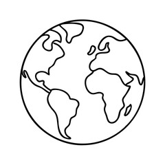 planet earth icon, planet earth line art - simple line art of planet earth, perfect for planet earth logos and icons