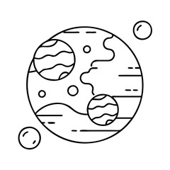 planet surface icon, planet surface line art - simple line art of planet surface, perfect for planet surface logos and icons